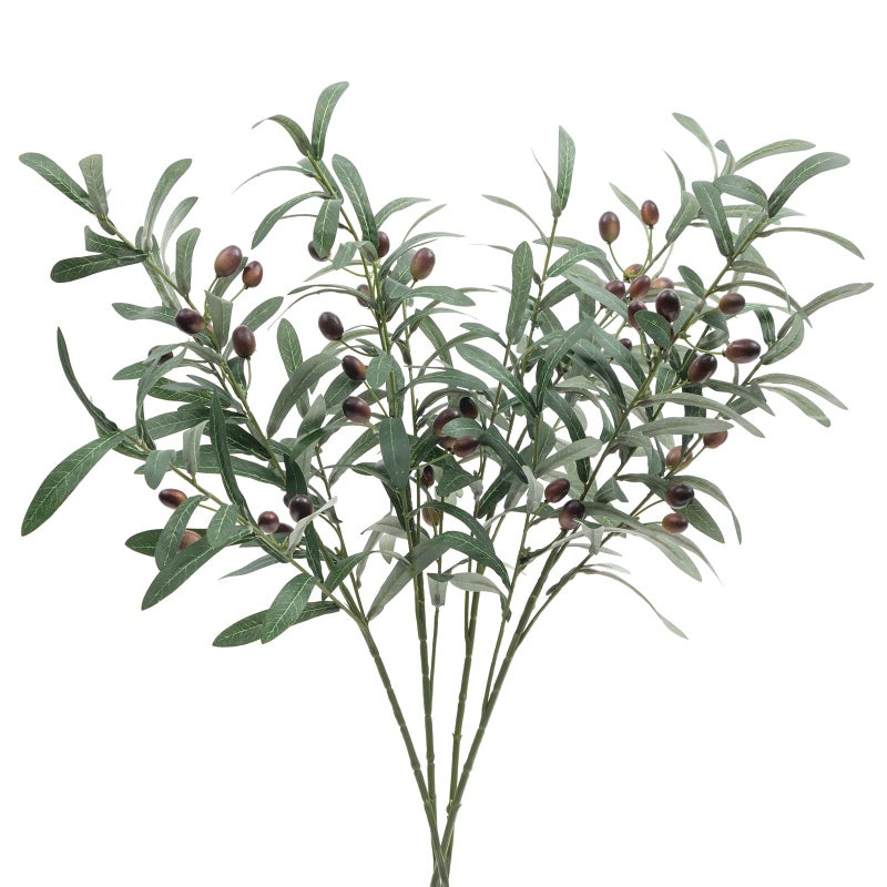 SHACOS 4 PCS 28 inch Artificial Olive Branches for Vases Greenery Olive Stems Faux Tree Branch Twig for Home Wedding Shop Office Garden Decor DIY Floral Crafts - Image 1